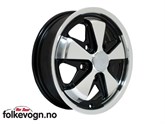 Felg 911 4,5x15 5x130, sort/polert