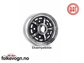 Felg Sprintstar 5 bolt STÅL krom/sort, 8.0x15 (ET0)